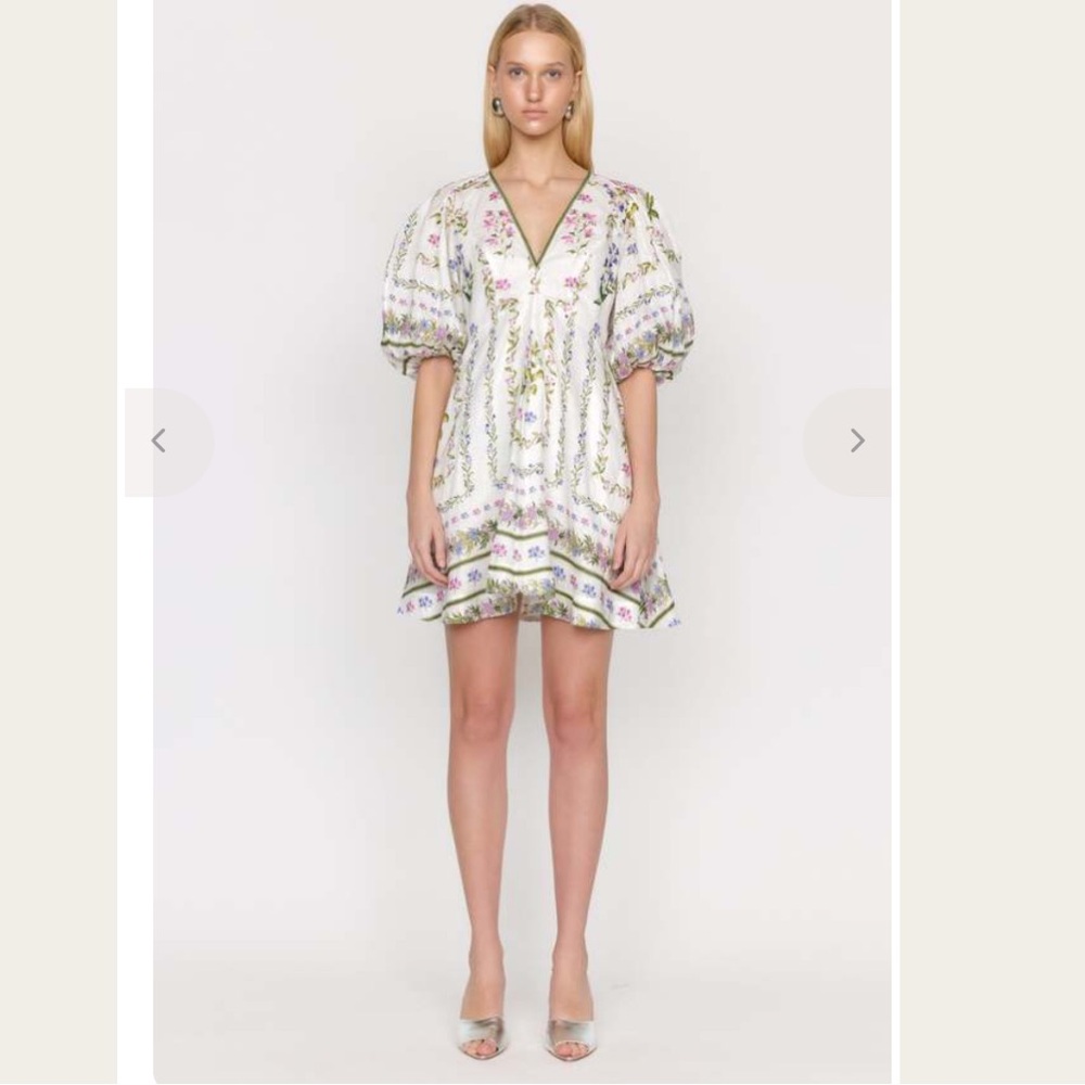 CeCe Multicolor Puff Sleeve Mini Dress new size large